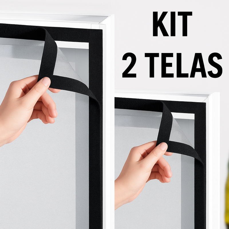 KIT 2 - 100mm x 100mm Tela Mosquiteiro Velcro